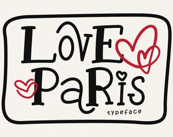 Love Paris, Monoline Font, Handgeschreven Font, Procreate Font, Canva Font, Cricut Fonts, Digital font, Valentine font, Feminine font