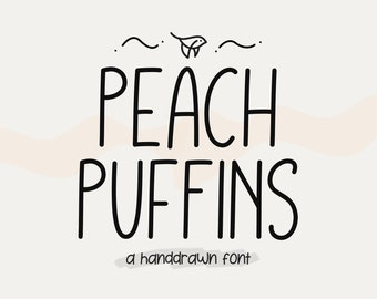 Peach Puffins Font, Handgeschreven Lettertype, Procreate Font, Canva Font, Cricut Fonts, Digital font, Kalligrafie lettertype, Vrouwelijk lettertype