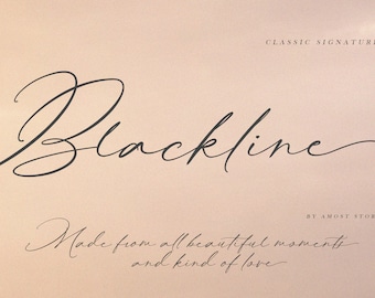 Blackline Signature Font, Procreate Font, Canva Font, Cricut Fonts, Digitaal font, Font downloaden, Kalligrafie font, Modern font, Handgeschreven