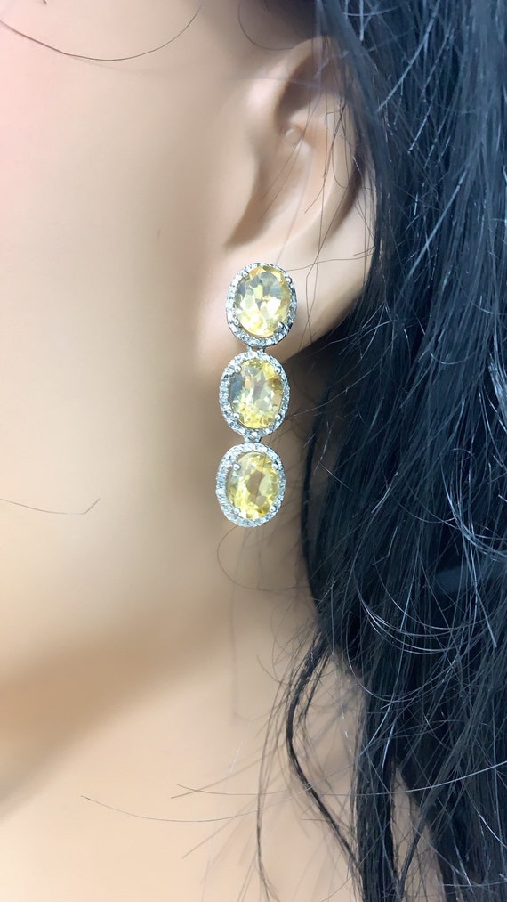 925 sterling silver earring with citrine