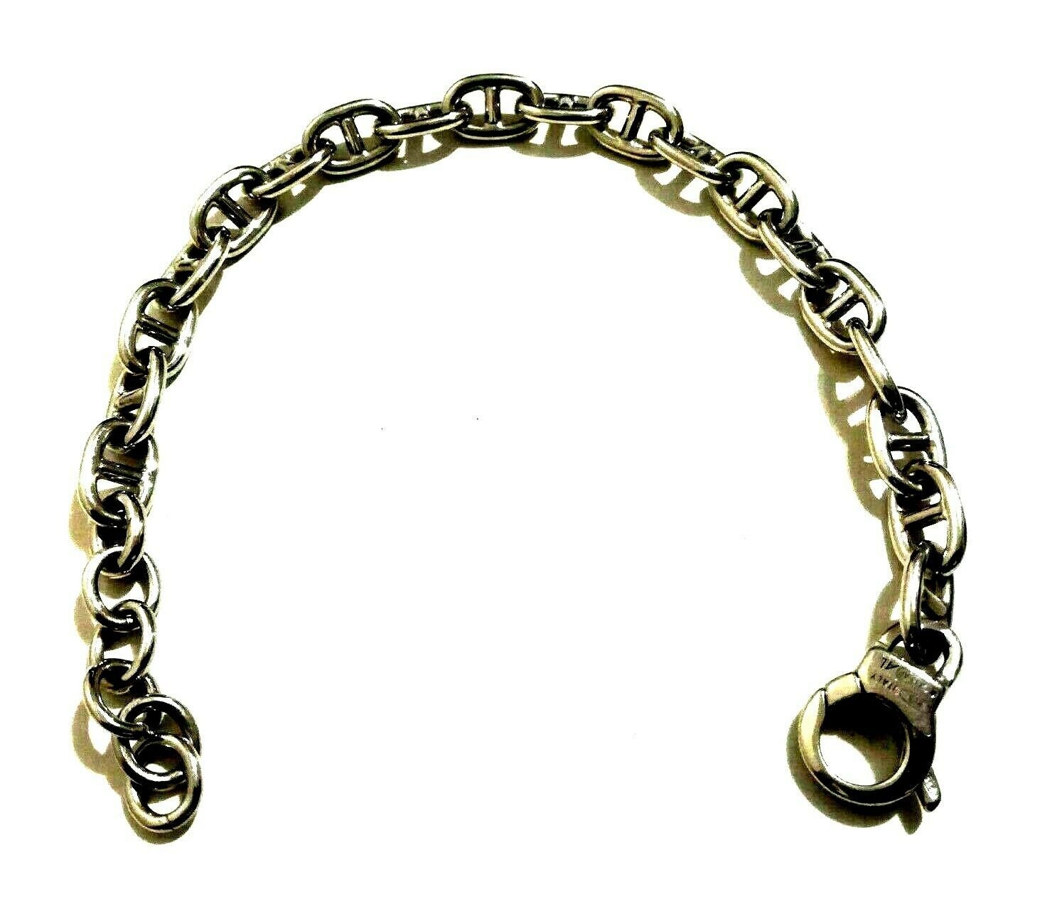 Unisex 925 Silver Sterling 8mm Mariner Link Chain Italy Deisgn Etsy