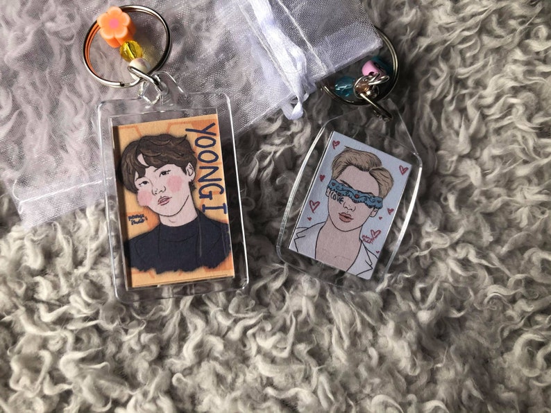Namjoon RM Love Yoongi Suga Honey Boy BTS inspired Keychain