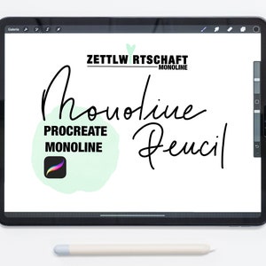 PROCREATE BRUSH | Monoline for Procreate on iPad | Lettering Brush | Drawing Brush | Brush for Procreate | Procreate Brush