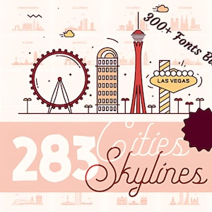 283 Famous Cities Skyline Art - svg png bundle | cities skylines svg | City Art Print | skyline clipart | Commercial use Fonts Free Download
