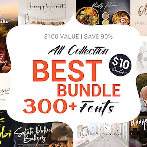 The Ultimate 300 Fonts - Font Bundle, Cricut, Canva Font, Script Font, Fonts, Digital Fonts, Procreate Fonts, Crafting, SVG Font, Commercial