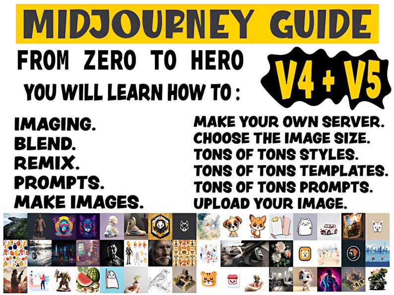 Midjourney Prompts Guide: AI Art Tutorial (digital Download) - Etsy