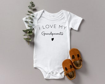 Grandpa and Grandma Baby Onesie®- Cute I Love My Grandma and Grandpa Onesie® - Custom Grandpa, Grandma Shirt