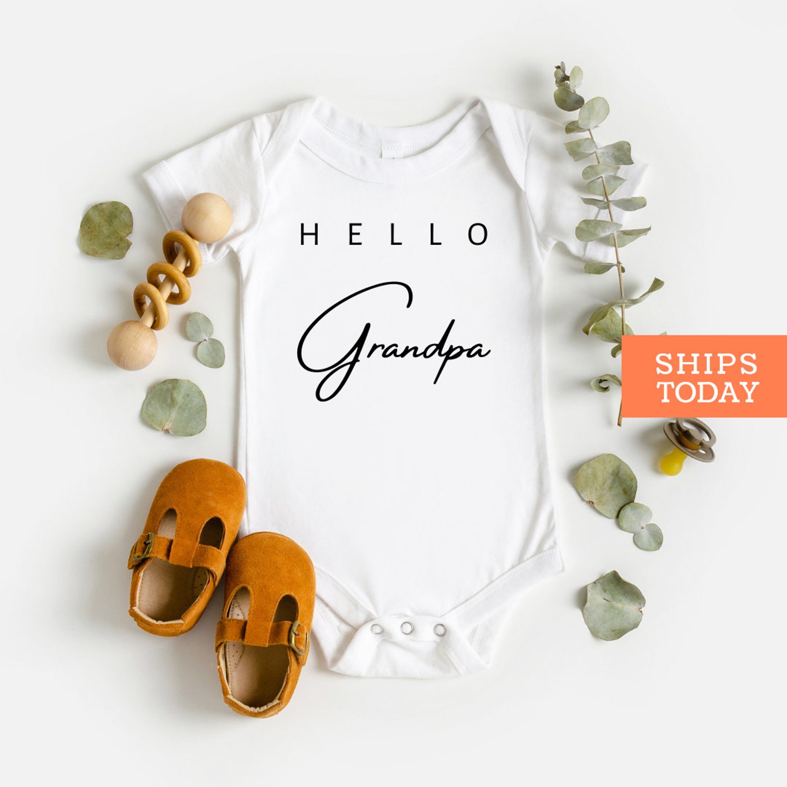 Hello Grandpa Announcement Onesie® Gift for dad Onesie Etsy