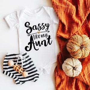 Aunt Onesie Aunt Baby Clothes Auntie Toddler T Shirt Sassy