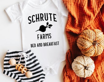 The Office Baby Clothes, Schrute Farms, Schrute Beets, Funny Baby Clothes, Cool Baby Clothes, Baby Neutral Clothes, Baby Shower Gift