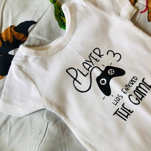 Player 3 Has Entered the Game Coming Soon Baby Onesie™ Pregnancy Announcement Baby Announcement Pregnancy Reveal Video Game image 2