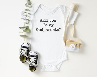 Will you be my Godparents Onesie®, Pregnancy announcement Onesie®, Babyshower gifts, Godparents gift, Baby Onesie® Bodysuits, Baby clothes