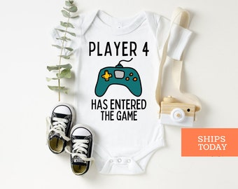 Player 4 Has Entered The Game, Nerd Baby Gift, Baby Gamer, Unisex Baby, Gift for Gamers, Baby Shower Gift, Baby Gamer, Newborn Baby Clothes
