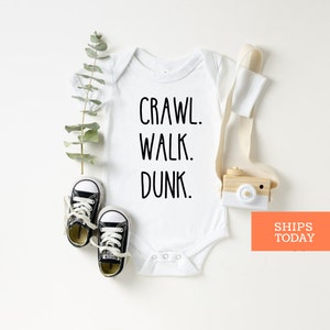 Basketball Baby Onesie® - Crawl, Walk, Dunk Baby Onesie® - Sports Onesie - Cute Little Basketball Buddy Bodysuit