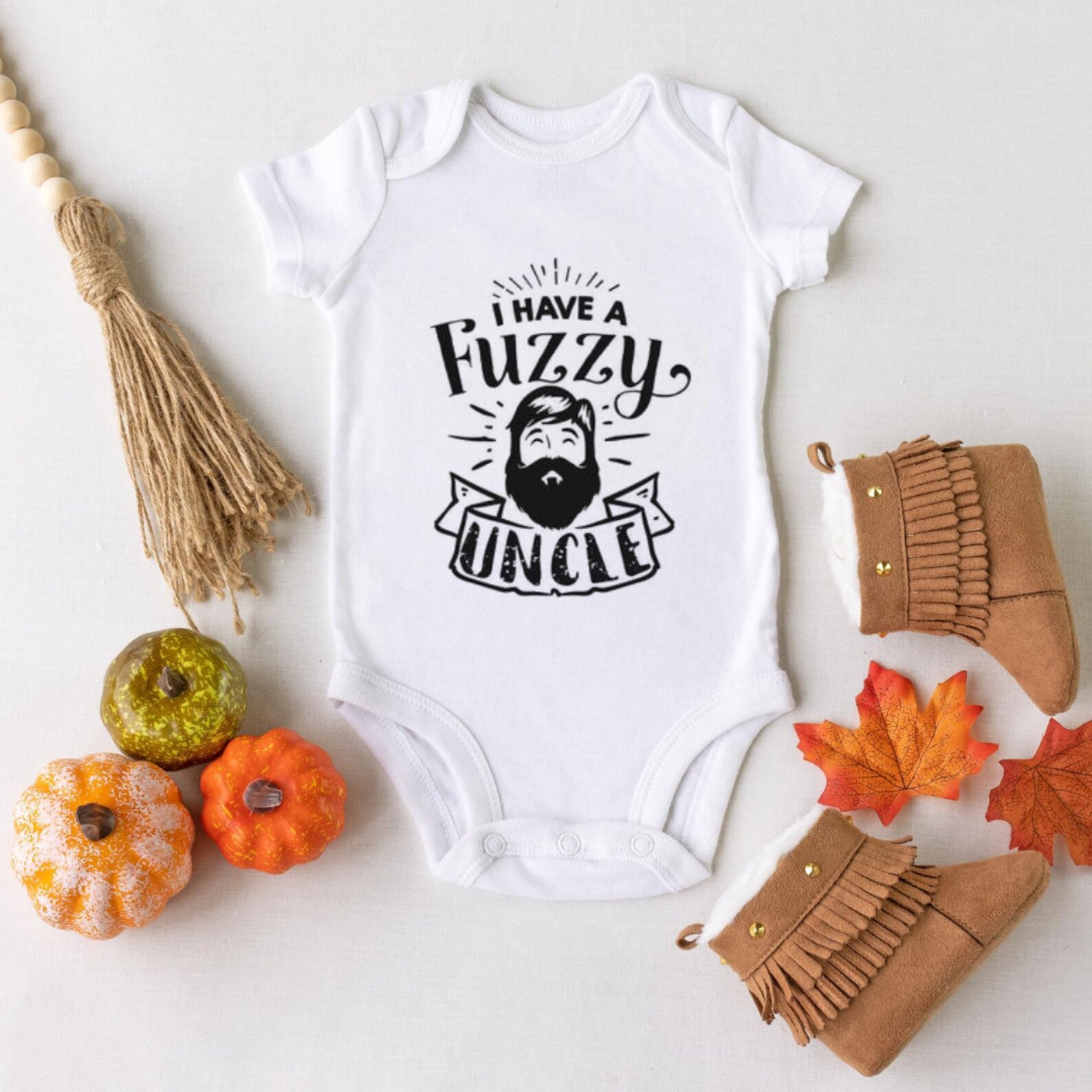 Fuzzy Uncle Onesie®i Have A Fuzzy Uncle Baby Onesie New Baby Etsy