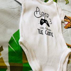 Player 3 Has Entered the Game Coming Soon Baby Onesie™ Pregnancy Announcement Baby Announcement Pregnancy Reveal Video Game image 3