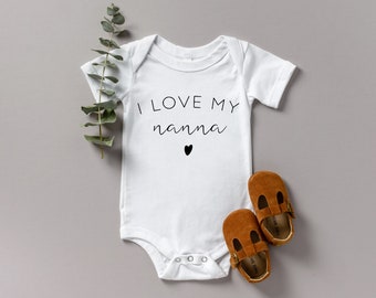 Nanna Baby Onesie ,Cute I Love My Nanna Onesie , Custom Grandma Shirt, Pregnancy Reveal Onesie, Cute Pregnancy Announcement Shirt