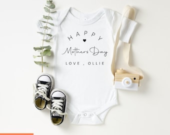 Personalised Mother's Day Onesie , Personalised Mother's Day Kids Shirt, Our First Mother’s Day Boy Onesie®