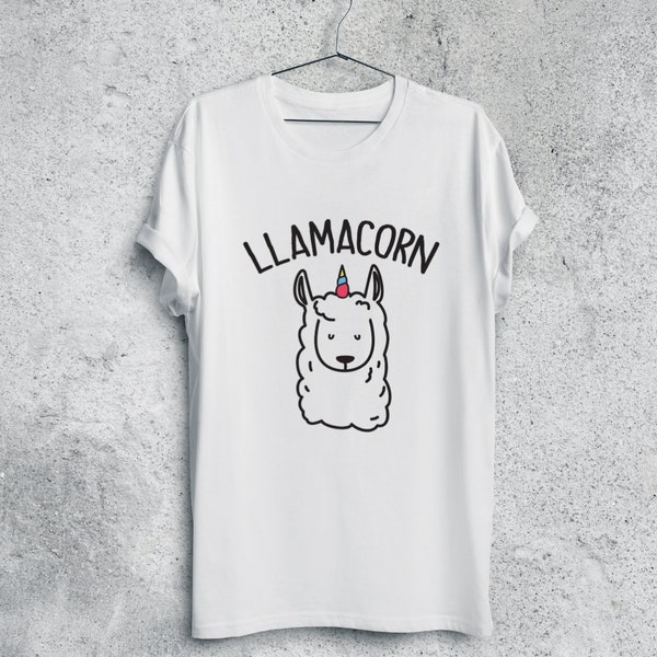 Llamacorn Tshirt For Women or Men, Funny Shirt Gift, Llama Unicorn Design, Unisex Tshirt, Llamacorn shirt, Llama shirt, Llamacorn tee