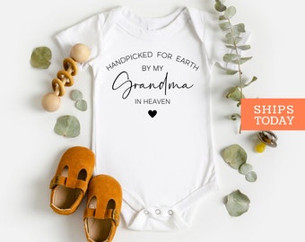 Handpicked For Earth By My Grandma in Heaven Onesie® - Memorial Baby Onesie® - Handpicked By My Grandma Onesie® - Baby Shower Gift