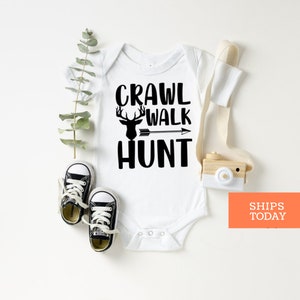 Crawl Walk Hunt Baby onesie, Baby Boy Clothes, Baby Boy Gift, Baby Shower Gift, Hunting Bodysuit, Baby Girl Clothes, Baby Girl Gift