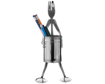 Fork Man Pen & Pencil Holder For Desk by Forked Up Art