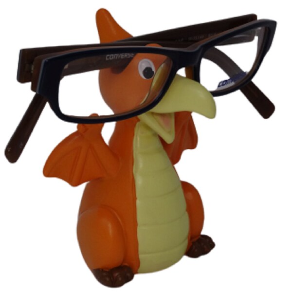 Pterodactyl Dinosaur Glasses Holder / Stand -  Orange