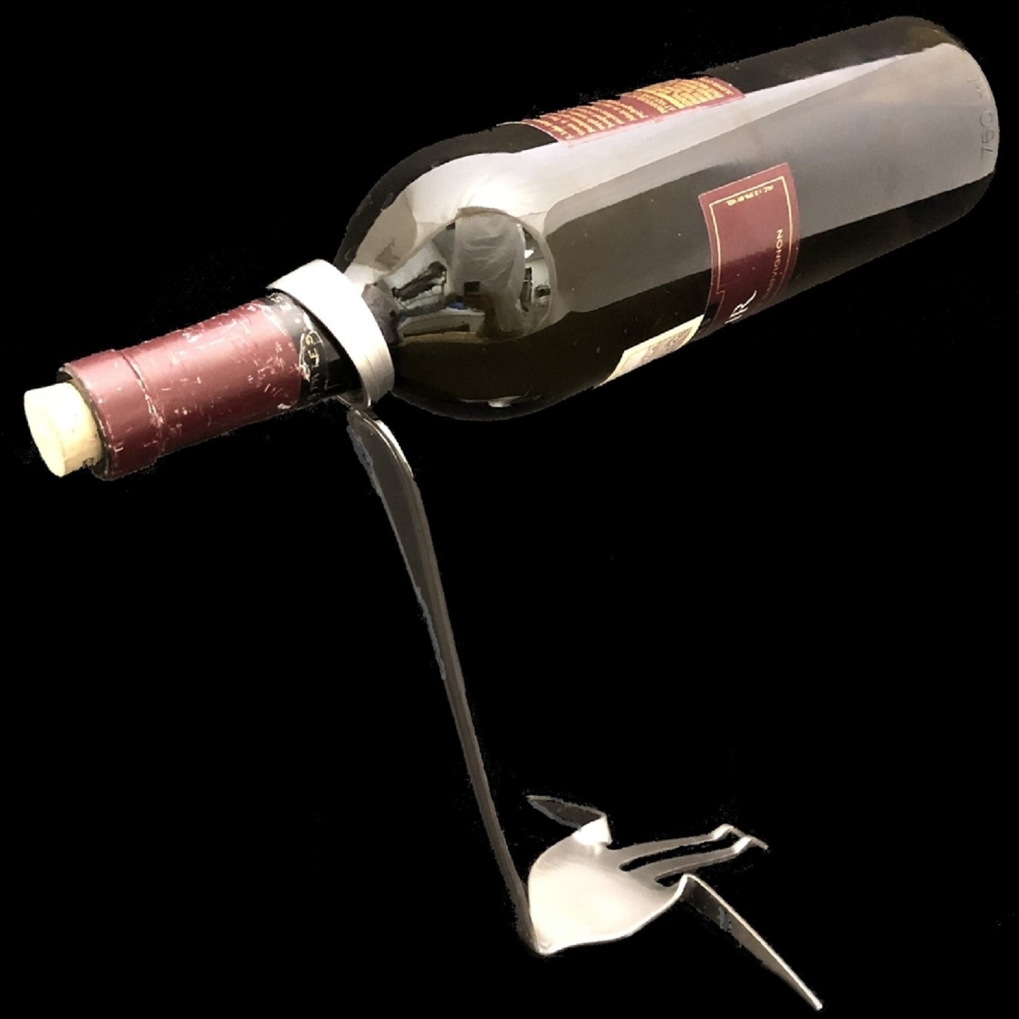 Hand Made Novelty Fork Wine Bottle Holder/ Stand by Forked up Etsy UK