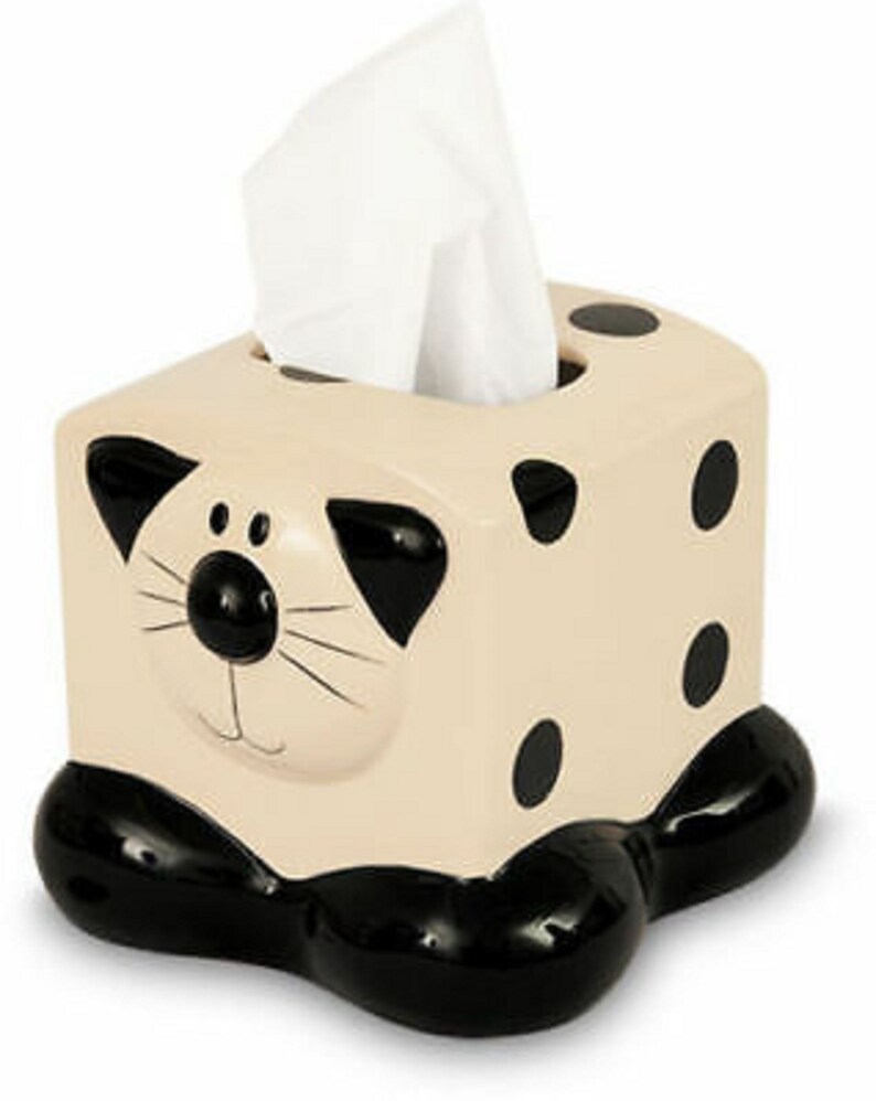 Cat Tissue Box Cover Holder Tissues Dispenser Box Ceramic | Etsy