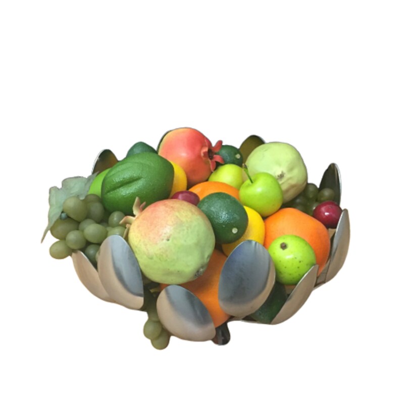 Quirky Large Stainless Steel Fruit Bowl Made From Spoons Etsy