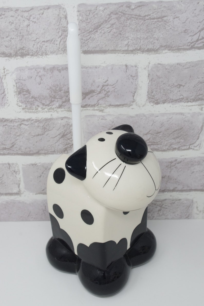 Cat Toilet Brush Holder Loo Brush Novelty Bathroom WC Ceramic Etsy