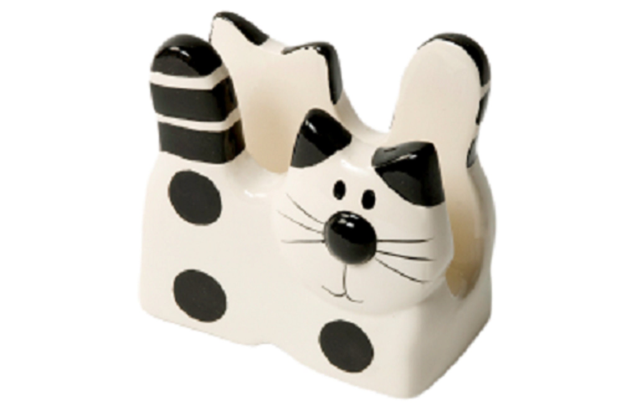 Cat Napkin Holder & Dispenser Ceramic Cream Black Etsy UK