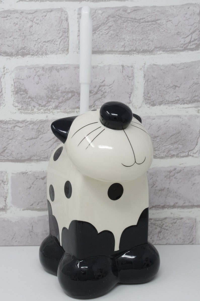 Cat Toilet Brush Holder Loo Brush Novelty Bathroom WC Ceramic Etsy