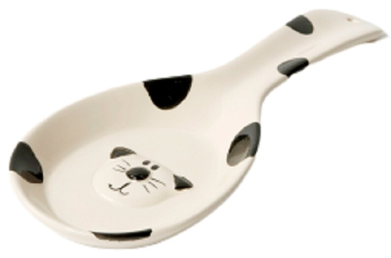 Cute Cat Spoon Rest / Holder Ceramic Cream & Black Etsy