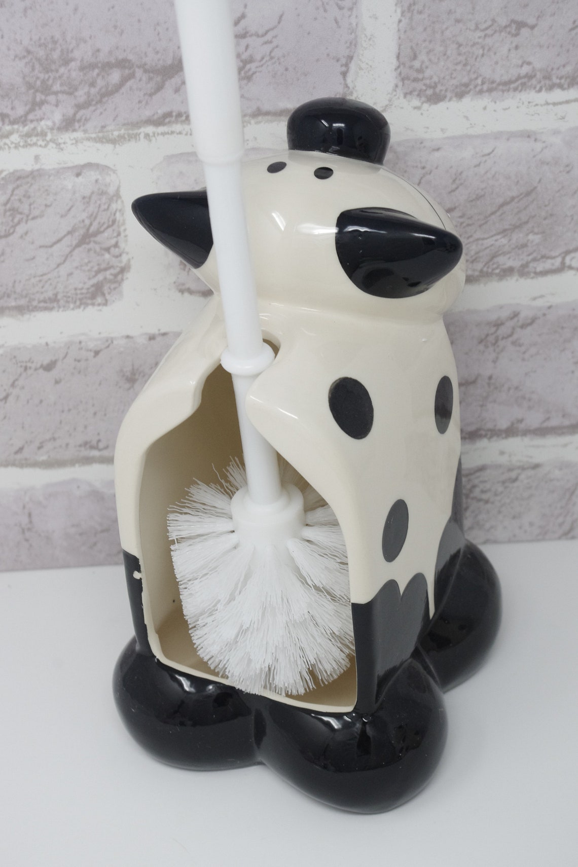 Ceramic Cat Toilet Brush Holder for Bathroom or WC Cream & Etsy
