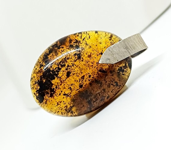 Green Baltic Amber Pendant with 925 Silver, Natural Unique Birthstone Pendant, Genuine Amber Pendant, Gift for Her, Gemstone Pendant
