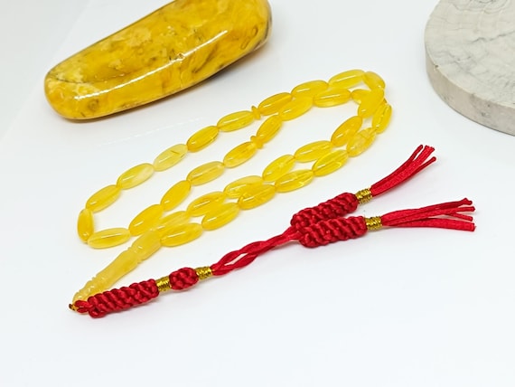 Butterscotch Amber Rosary,Natural Baltic Amber Islamic Prayer Beads,Amber Tesbih,Kahraman,Kehribar Gift for Him,Misbah,