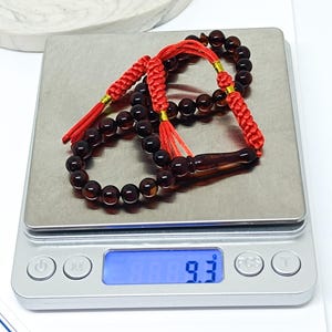 33 Beads Real Authentic Amber Rosary, Natural Baltic Amber Prayer Beads, Kahraman, Kehribar, Genuine Amber Muslim Misbah,7mm image 4