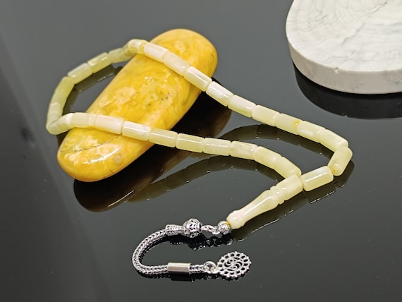 Natural Baltic Amber Rosary Beads, Islamic Prayer Tesbih, Gift for Him