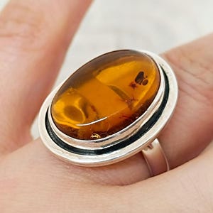 925 Sterling Silver Adjustable Amber Ring, Natural Amber Ring, Artistic Design Silver Ring, Handmade Solid Silver Ring, Genuine Amber Ring
