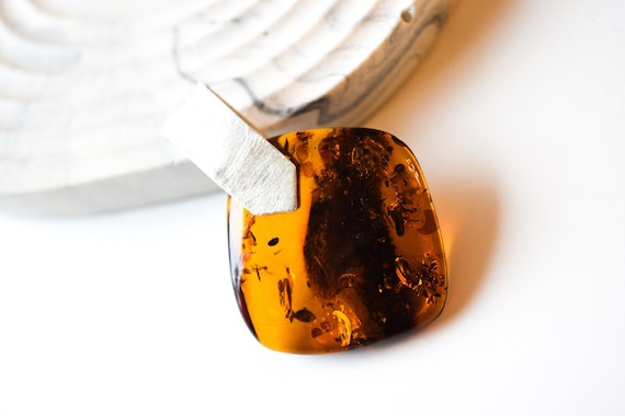 Baltic Amber Silver Pendant,Genuine Baltic Amber Pendant,925 Silver Pendant,Birthstone Pendant,Baltic Amber Pendant,Gift for Her