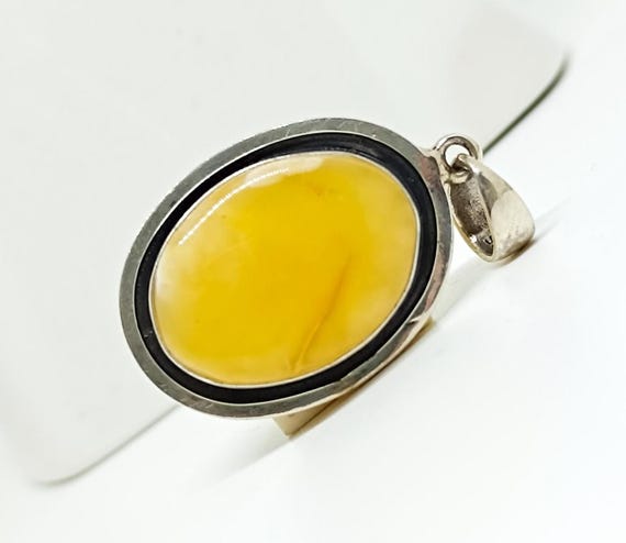 Natural Baltic Amber Pendant  925 Solid Silver, Handmade 925 Silver Pendant, Butterscotch Amber Pendant, Authentic Amber Pendant
