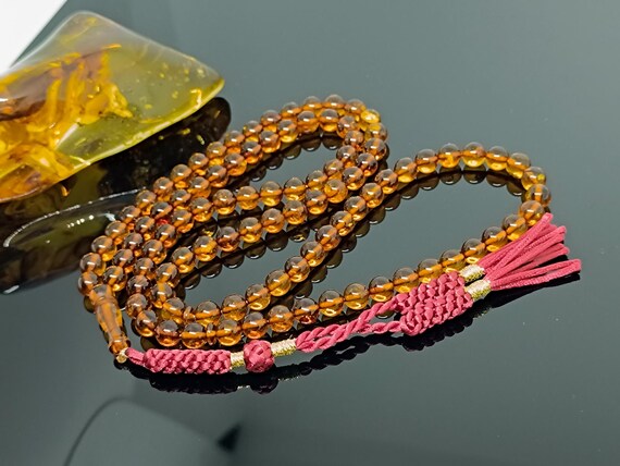 Natural Baltic Amber Islamic Prayer 99 Beads, Real Baltic Amber Rosary, Islamic Amber Prayer Beads, Genuine Amber Muslim Rosary, Kehribar