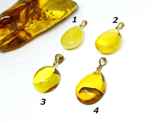 Natural Baltic Amber Pendant with Gold Plated 925 Silver Bail, Amber for Healing, Genuine Exceptional Amber, Elegant Amber for Collectors