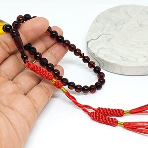 33 Beads Real Authentic Amber Rosary, Natural Baltic Amber Prayer Beads, Kahraman, Kehribar, Genuine Amber Muslim Misbah,7mm image 7