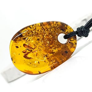 Large Amber Pendant,Natural Baltic Amber Pendant with Adjustable String,Raw Amber Jewelry,Raw Stone Pendant,Boho Pendant, Amber for Healing