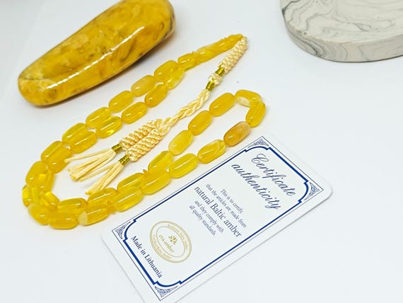 Authentic Natural Amber Rosary,Real Baltic Amber Islamic Prayer Beads,Amber Tesbih,Kahraman,Kehribar Gift for Him,Misbah,