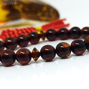 33 Beads Real Authentic Amber Rosary, Natural Baltic Amber Prayer Beads, Kahraman, Kehribar, Genuine Amber Muslim Misbah,7mm image 8