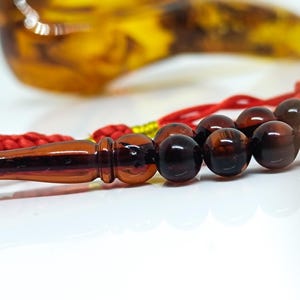 33 Beads Real Authentic Amber Rosary, Natural Baltic Amber Prayer Beads, Kahraman, Kehribar, Genuine Amber Muslim Misbah,7mm image 9