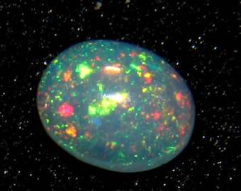 Cabujón de ópalo de 4 x 5 mm - Ópalo natural - Ópalo etíope - Ópalo suelto - Piedra de nacimiento de octubre - Piedra preciosa para joyería - Ópalo de fuego múltiple - Ópalo de fuego calibrado